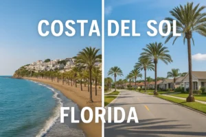 Retiring in Florida vs Costa del Sol with Mediterranean coastline and Florida retirement community