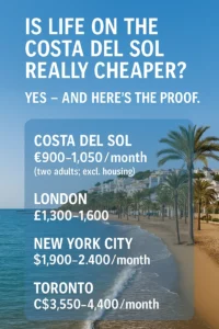 Cost of Living Costa del Sol vs London, NYC & Toronto